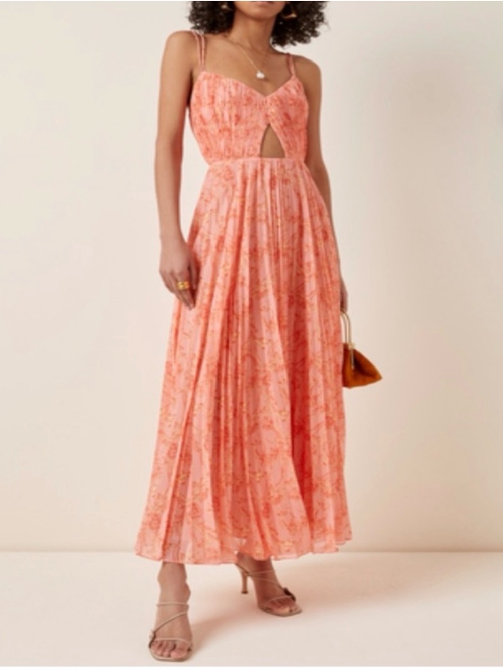 Amur Lucy Printed - Waist Cutout Dress
V-neck